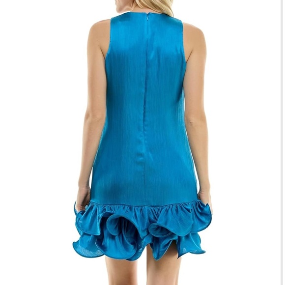 TAYLOR Women's Sleeveless Crew Neck Sheath Dress with Ruffled Hem NWT - Picture 5 of 11